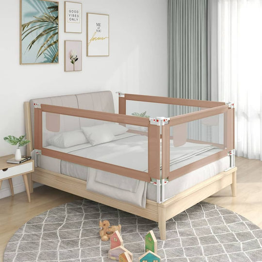 vidaXL Pliabil Bară de protecție pentru pat Montaj simplu în Culoare Maro 200x25x95εκ. 1buc