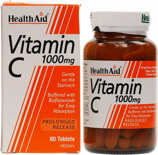 Health Aid Vitamin C Bioflavonoids 60 tabs Βιταμίνη για Ενίσχυση του Ανοσοποιητικού, τo Δέρμα & Αντιοξειδωτική δράση 1000mg 60 ταμπλέτες