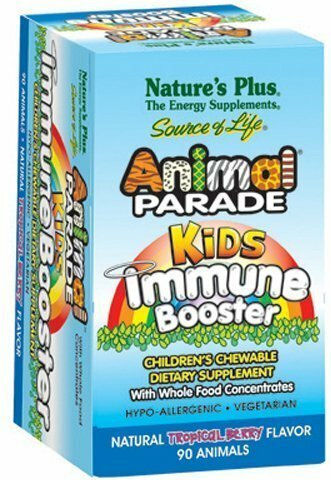 Nature's Plus Animal Parade Kids Immune Booster Πολυβιταμίνη για Ενίσχυση του Ανοσοποιητικού Tropical Berry 90 μασώμενες ταμπλέτες
