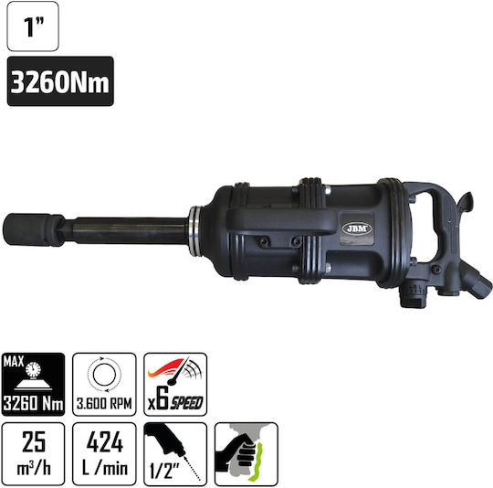 JBM 52814 Cheie Cu Impact Pneumatic 1" Cuplu Maxim 332.42kgm