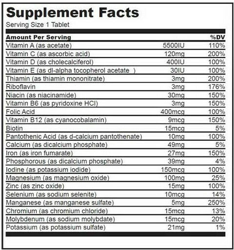 Biotech USA One-A-Day Multivitamin für Energie, Stärkung des Immunsystems & die Haut 100 Tabletten