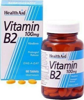 Health Aid B2 Vitamin für die Gesundheit des Nervensystems 100mg 60 Registerkarten