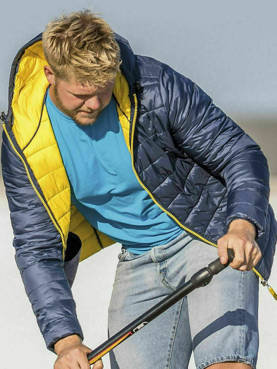 Bird Wasserdichtes Kinder Gestepptes Kurzes Jacke mit Kapuze Navy Blau