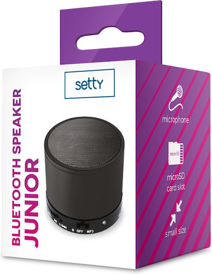 Setty Junior Ηχείο Bluetooth 3W με Διάρκεια Μπαταρίας έως 4 ώρες Μαύρο
