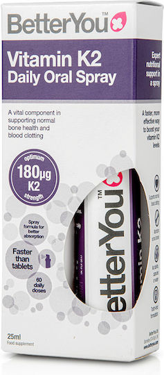 BetterYou Vitamin K2 Daily Oral Spray Βιταμίνη για την Υγεία των Οστών 180mg 25ml