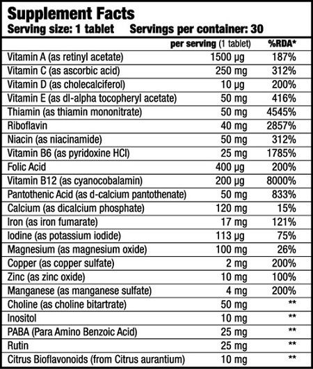Biotech USA Vitabolic Πολυβιταμίνη για Ενέργεια, Ενίσχυση του Ανοσοποιητικού & το Νευρικό Σύστημα 30 ταμπλέτες