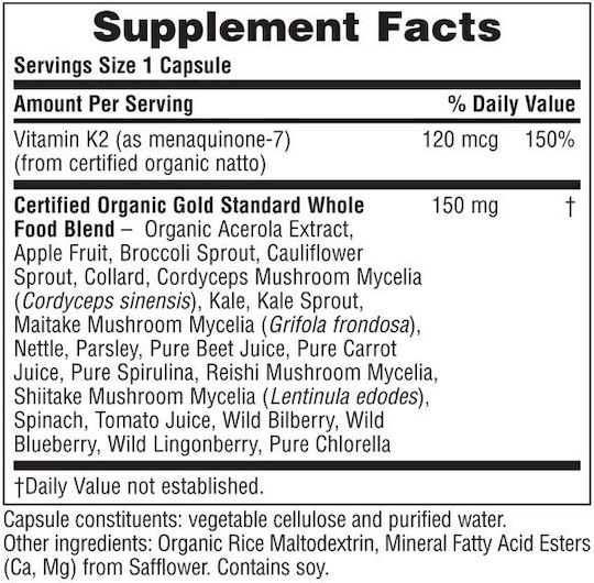 Nature's Plus Βιταμίνη K για την Υγεία των Οστών 60 φυτικές κάψουλες