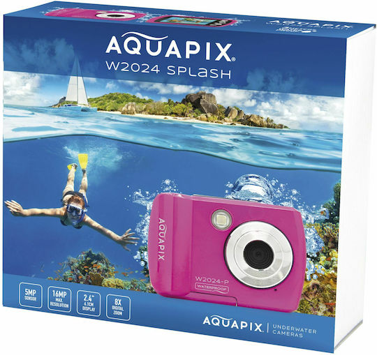 EasyPix W2024 Children's Camera 16MP with Thermal Printing Optical Zoom 8x Pink