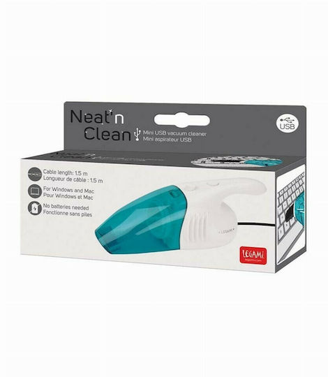 Legami Milano Mini Vacuum Net'N Clean Portable Vacuum Cleaner Blue