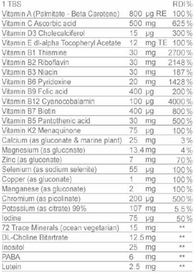 Swedish Nutra Man Multivitamin Πολυβιταμίνη για Ενέργεια, Ενίσχυση του Ανοσοποιητικού & το Νευρικό Σύστημα Πορτοκάλι 500ml