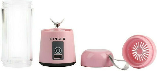 Singer Μπλέντερ με Πλαστική Κανάτα 380 ml Ροζ PB138PK