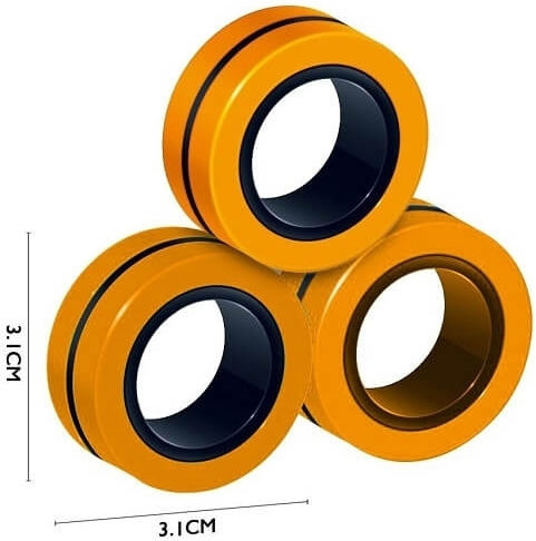 Fidget Spinner Πλαστικό Magnetic Ring Κίτρινο