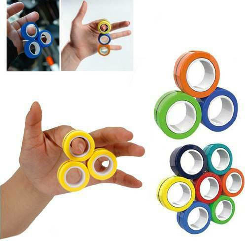 Fidget Spinner Πλαστικό Magnetic Ring Κίτρινο