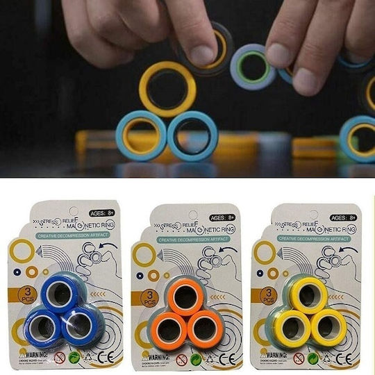 Fidget Spinner Πλαστικό Magnetic Ring Κίτρινο