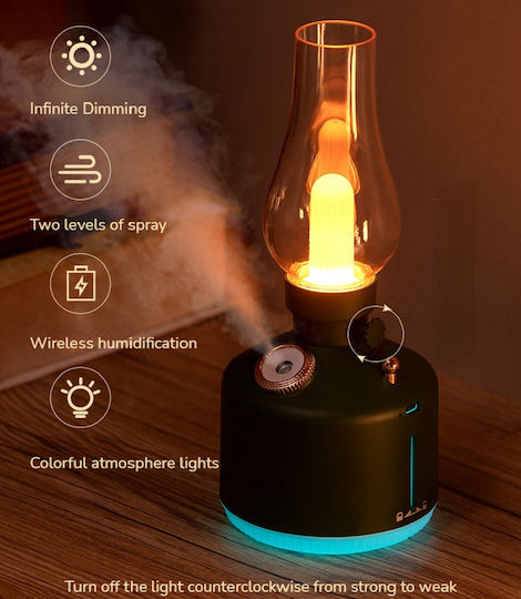 Vintage Lamp Humidifier LED in Schwarz Farbe