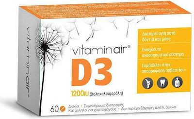 Medicair Vitamin Air D3 Vitamina pentru Întărirea Sistemului Imunitar 1200iu 60 capace