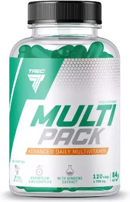 Trec Multi Pack Multivitamin für Energie, Stärkung des Immunsystems & die Haare 120 Mützen