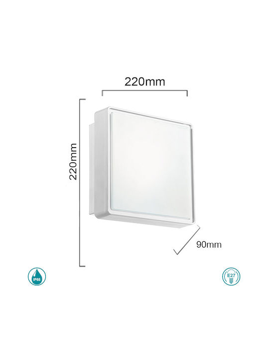 Ondaluce Picca Outdoor Ceiling Flush Mount in White Color PL.PICCA/PC-B.CO