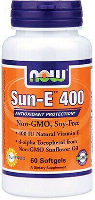 Now Foods Sun-E Vitamin for Skin & Antioxidant Action 400iu 60 softgels