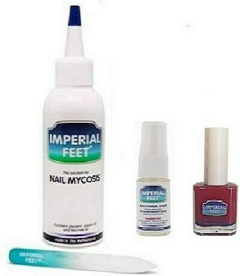 Imperial Feet for Nail Fungus Set Nail Mycosis Gel 75ml, Anti Fungal Spray 10ml, Fungal Nails Polish Red Mycosis Nail Polish 13ml & Glass Polish