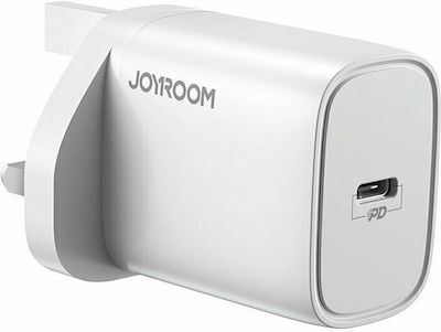 Joyroom Φορτιστής Χωρίς Καλώδιο με Θύρα USB-C 20W Power Delivery Λευκός (L-P201)