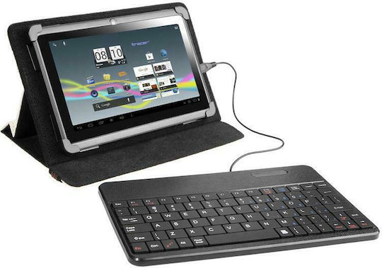 Tracer Flip Cover with Keyboard in English US White Universal 7-8"