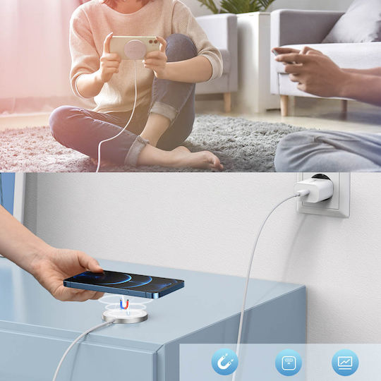 Choetech Φορτιστής Magsafe 20W Ασημί (Q5004+H047 & Adapter)