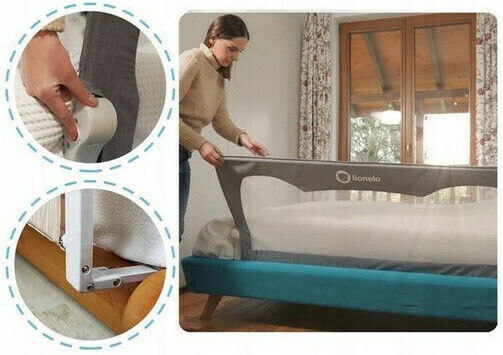 Lionelo Eva Foldable Bed Rail Guard Simple Placement made of Fabric Beige Melange 150x42cm 1pcs