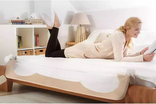 Lionelo Eva Foldable Bed Rail Guard Simple Placement made of Fabric Beige Melange 150x42cm 1pcs