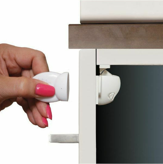 Dreambaby Cabinet & Drawer Lock with Magnet made of Plastic in White Color 2pcs