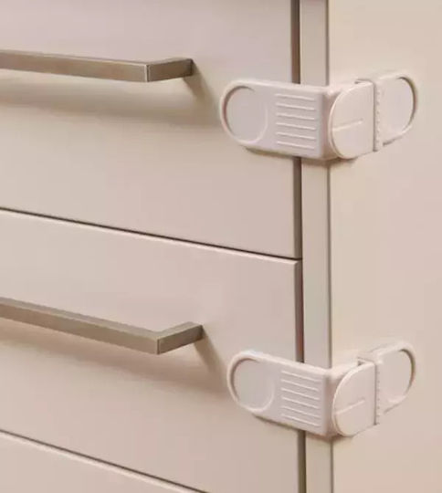 Dreambaby Cabinet & Drawer Lock with Sticker made of Plastic in White Color 11.6εκ. 2pcs