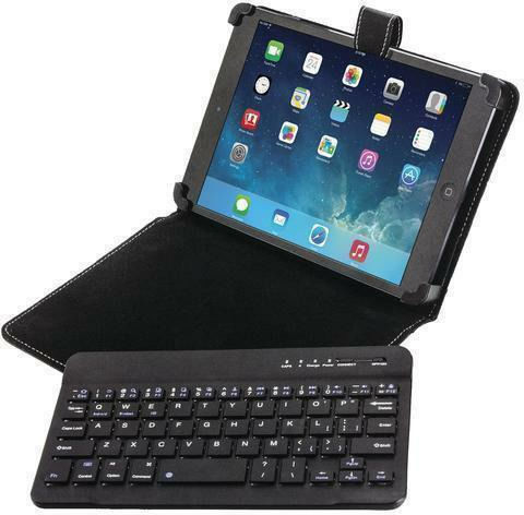 Flip Cover Δερμάτινη με Πληκτρολόγιο στα Αγγλικά US Μαύρη (Universal 10")
