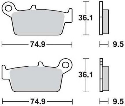 SBS Motorcycle Brake Pads Rear CR 250R 90'-01' Suzuki RM 250 96'-11' Yamaha WRF 250 01'-02' YZ 250 98'-02' for Yamaha WRF 250 YZ 250