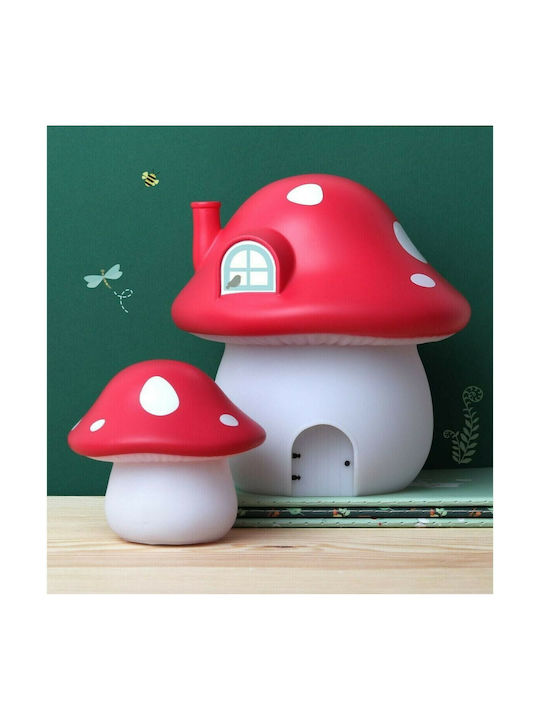 A Little Lovely Company Led Παιδικό Διακοσμητικό Φωτιστικό Mushroom Κόκκινο
