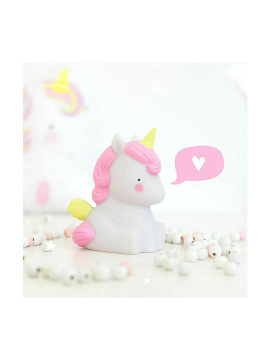 A Little Lovely Company Led Παιδικό Διακοσμητικό Φωτιστικό Unicorn Ροζ 8.5x12.5x10εκ.