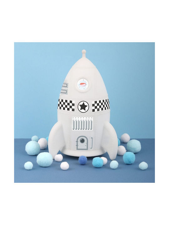 A Little Lovely Company Led Kids Decorative Lamp Rocket with Color Changes White 13x13x20εκ.