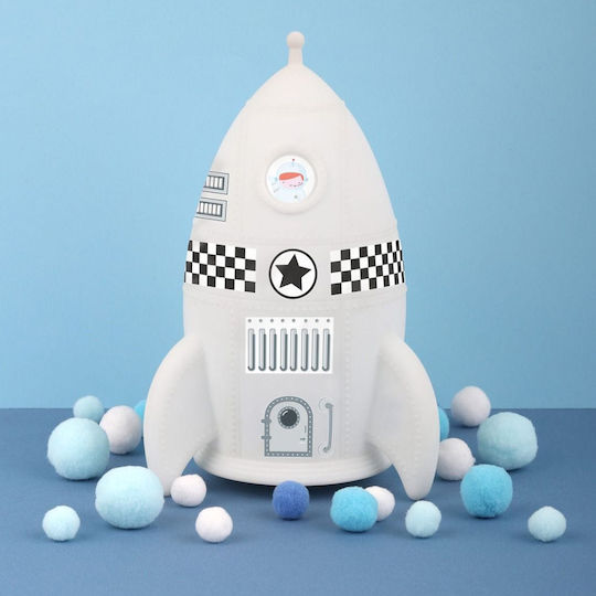A Little Lovely Company Led Kids Decorative Lamp Rocket with Color Changes White 13x13x20εκ.