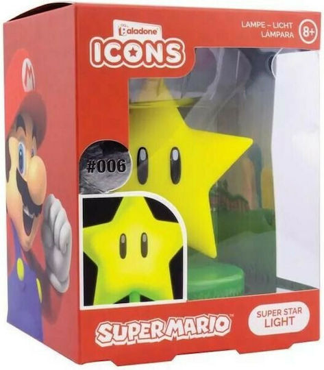 Paladone LED Kinder Dekorative Lampe Super Mario Bros Super Star Gelb