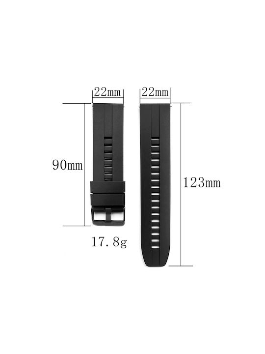 Hurtel Two Λουράκι Σιλικόνης Μαύρο (Huawei Watch GT 2 Pro)