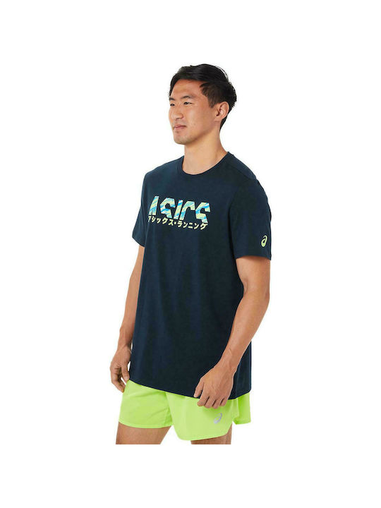 ASICS Men's T-Shirt with Logo Navy Blue