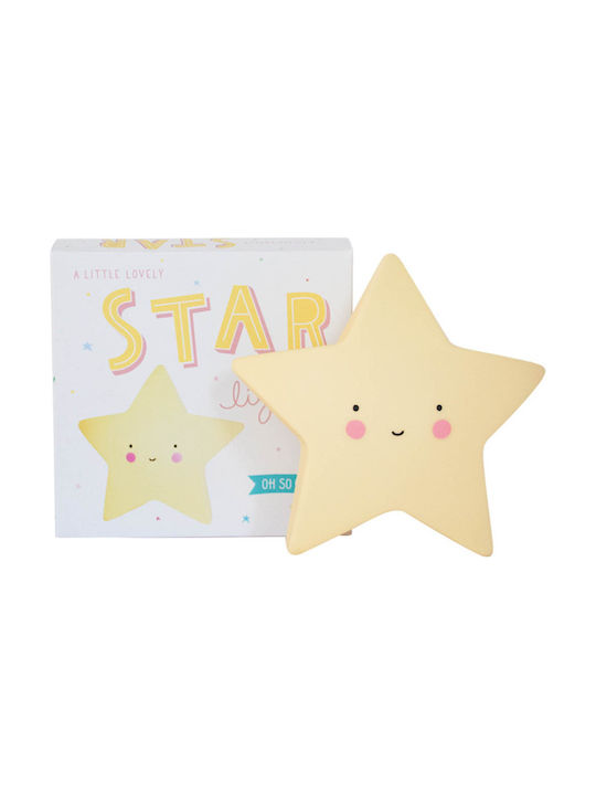 A Little Lovely Company Led Kids Decorative Lamp Star Yellow