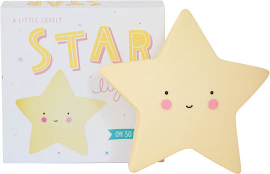 A Little Lovely Company Led Παιδικό Διακοσμητικό Φωτιστικό Star Κίτρινο