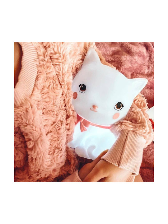 A Little Lovely Company Led Παιδικό Διακοσμητικό Φωτιστικό Kitty με Εναλλαγές Χρωματισμών Λευκό 10.5x8.5x15.3εκ.