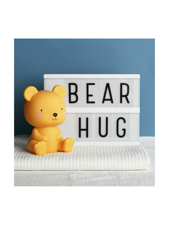 A Little Lovely Company Led Παιδικό Διακοσμητικό Φωτιστικό Bear Κίτρινο 15.5x9x13εκ.