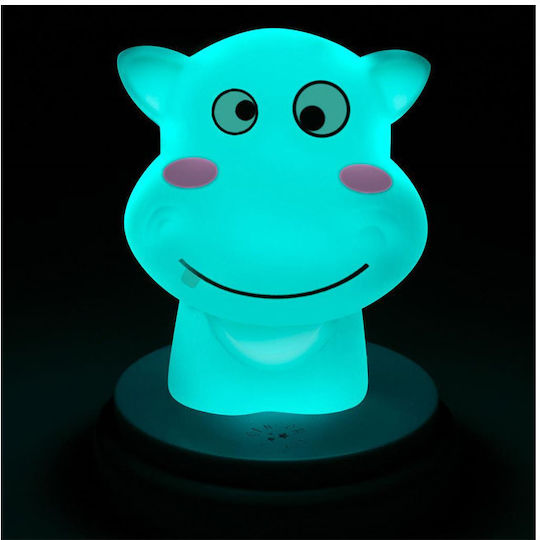 Alecto Baby LED Kinder Dekorative Lampe Silly Hippo Blau 12x12x15εκ.