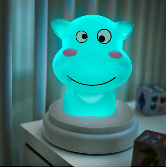 Alecto Baby LED Kinder Dekorative Lampe Silly Hippo Blau 12x12x15εκ.
