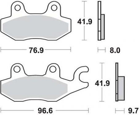 SBS Plăcuțe De Frână Pentru Motociclete Partea Din Spate Triumf Tigru 1050 07'-14' Kawasaki EX 300 Ninja 13' Z300 15'-16' Pentru Kawasaki EX 300 Ninja 300 Z300 Triumf Tigru 1050