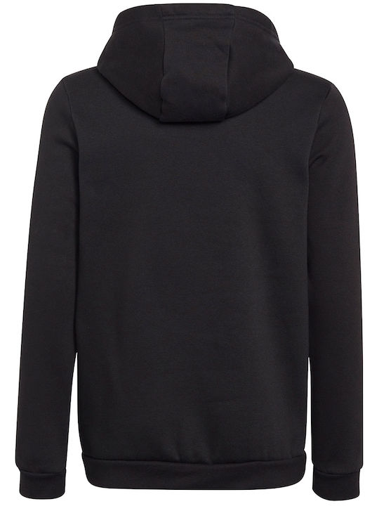 Fleece Παιδικό Φούτερ με Κουκούλα και Τσέπες Μαύρο Entrada22