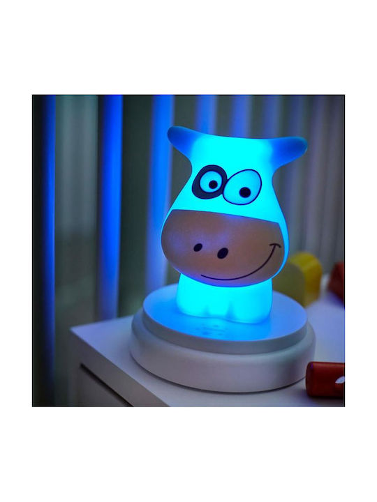 Alecto Baby LED Kinder Dekorative Lampe Naughty Cow Blau 12x12x15εκ.