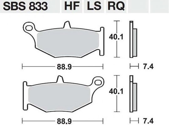 SBS Τακάκια Μοτοσυκλέτας Πίσω Suzuki GSXR 600 06'-10' / Gsxr 1000 07'-08' / Dl 1000 V-strom 14'-16'